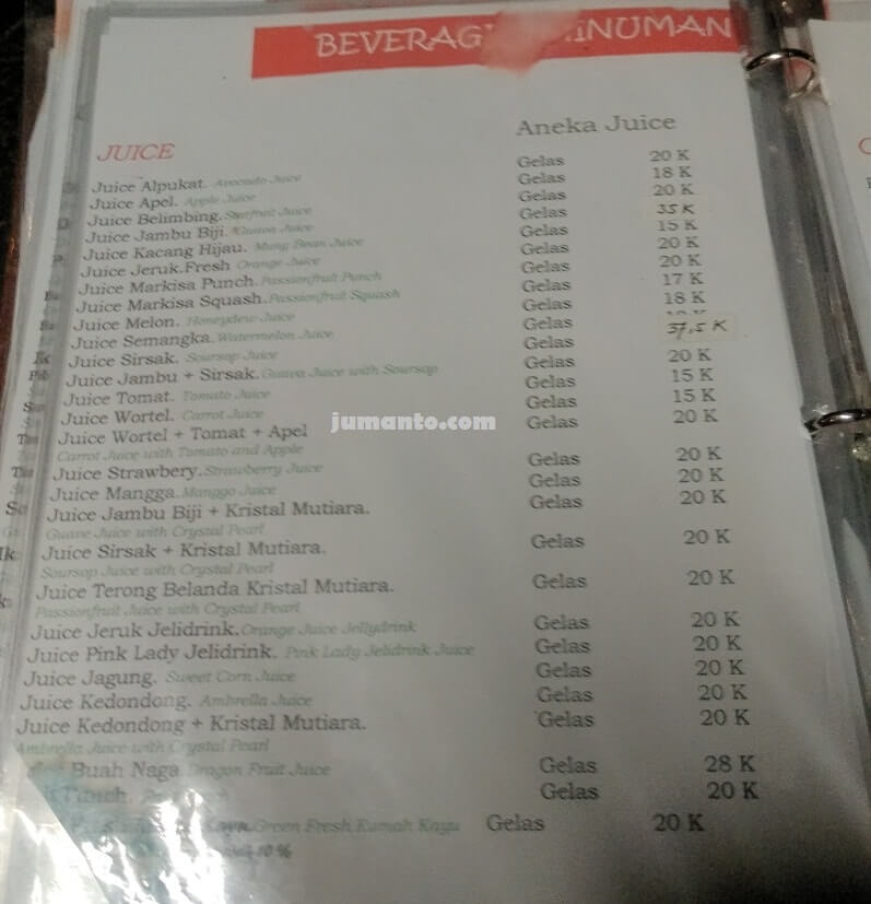 Harga Menu Restoran Rumah Kayu Ancol Sekitar Rumah