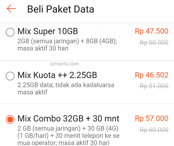 cara beli kuota data di shopee
