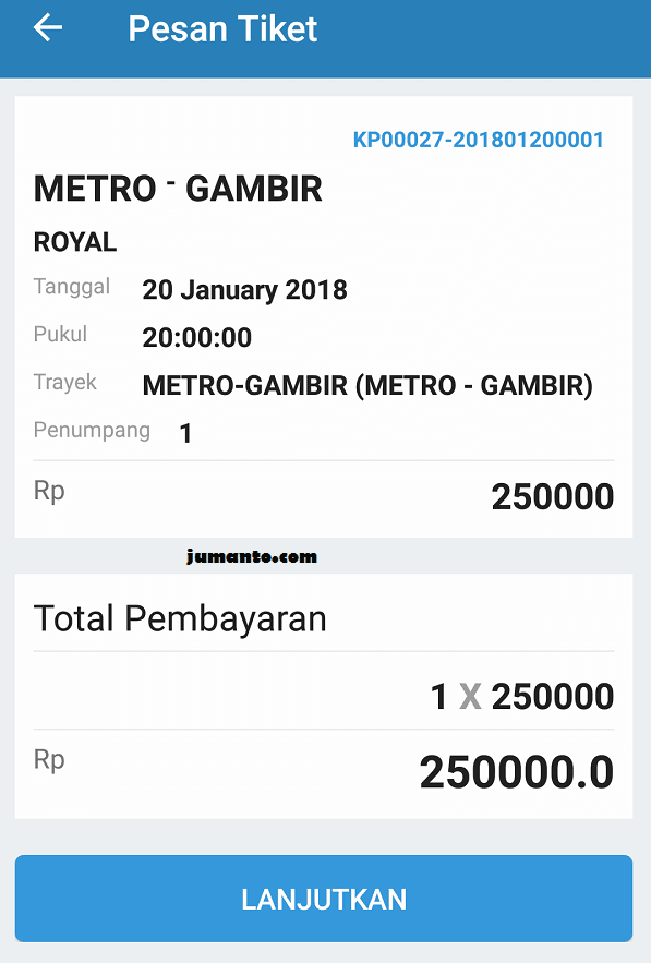 pemesanan tiket damri secara online