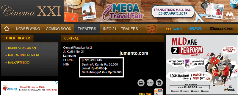 harga tiket bioskop btc hari minggu