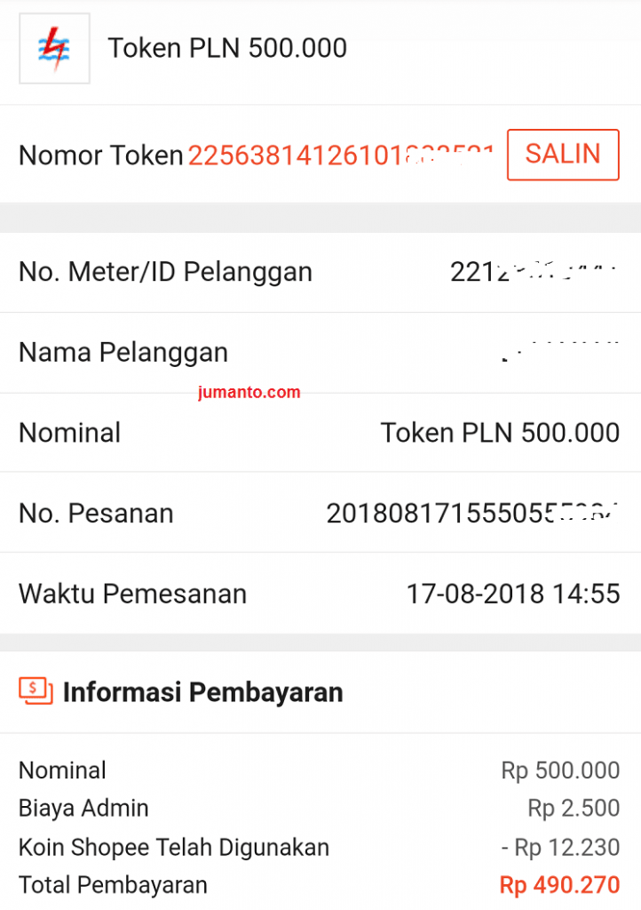 Contoh Nomor Token Listrik Prabayar Cara Mengisi Ada