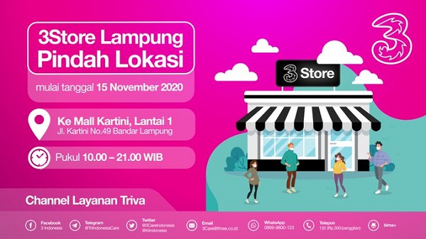 gerai tri lampung pindah lokasi