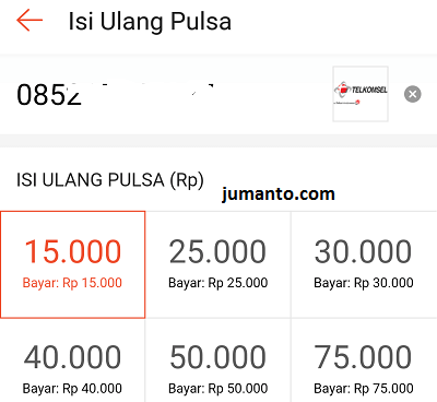 beli pulsa telkomsel di shopee